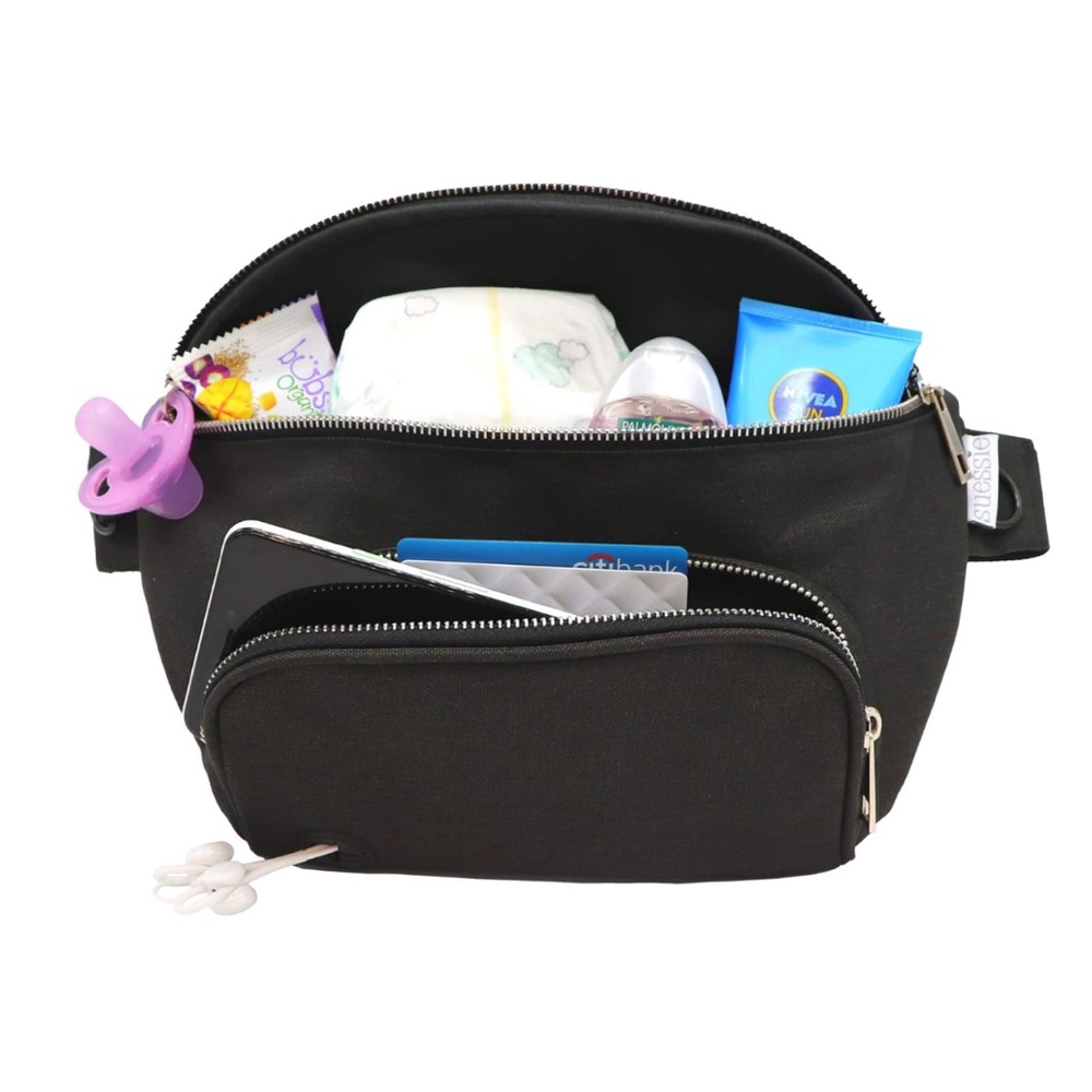 Suessie Fanny Pack Diaper Bag - with Baby Changing Pad & Waterproof Wipes Pocket